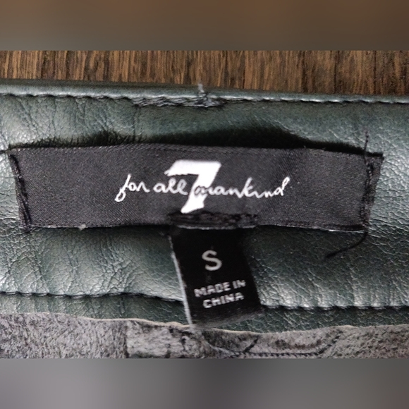 Gray Faux Leather Pants, Size S, Brand: 7 For All Mankind - Picture 3 of 4